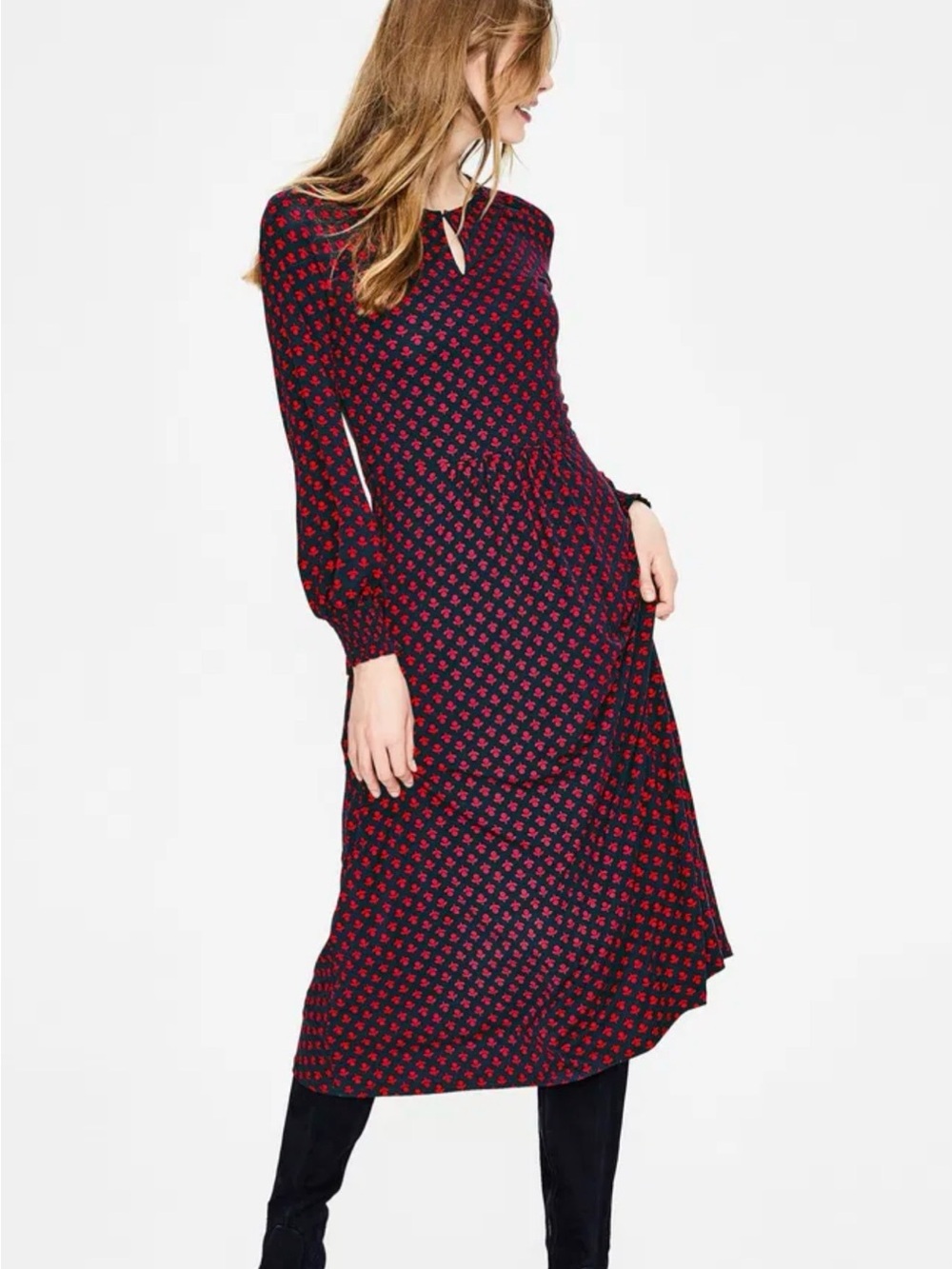 Boden Eliza jersey knit midi dress. Size 8.